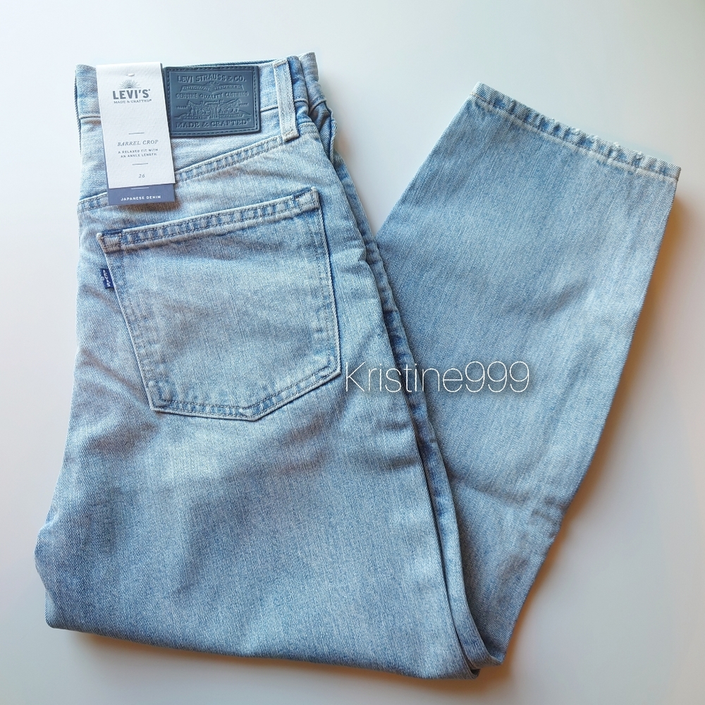 Levi's® Made & Crafted Japanese Denim Barrel Wide Leg Jeans in Full Moon NWT - Picture 3 of 6